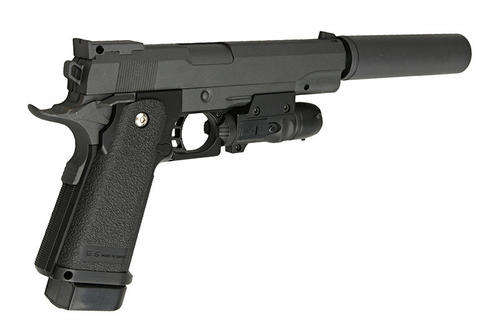 G6A AIRSOFT BB PISTOL WITH METAL CASING; SILENCER & LASER SIGHTING!!!